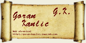 Goran Kanlić vizit kartica